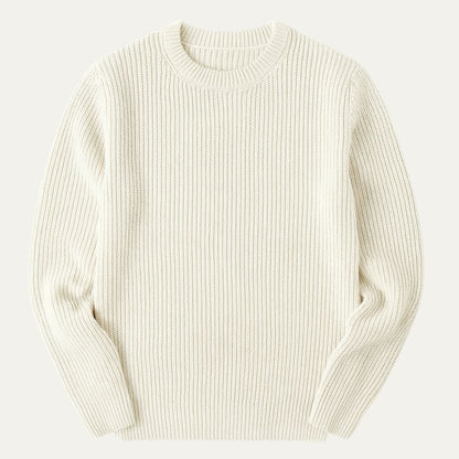 Soft Merino Wool Crew Neck Knit Sweater - Nocini