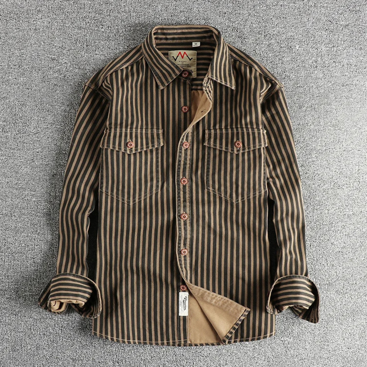 Classic Men's Striped Button Down Casual Shirt