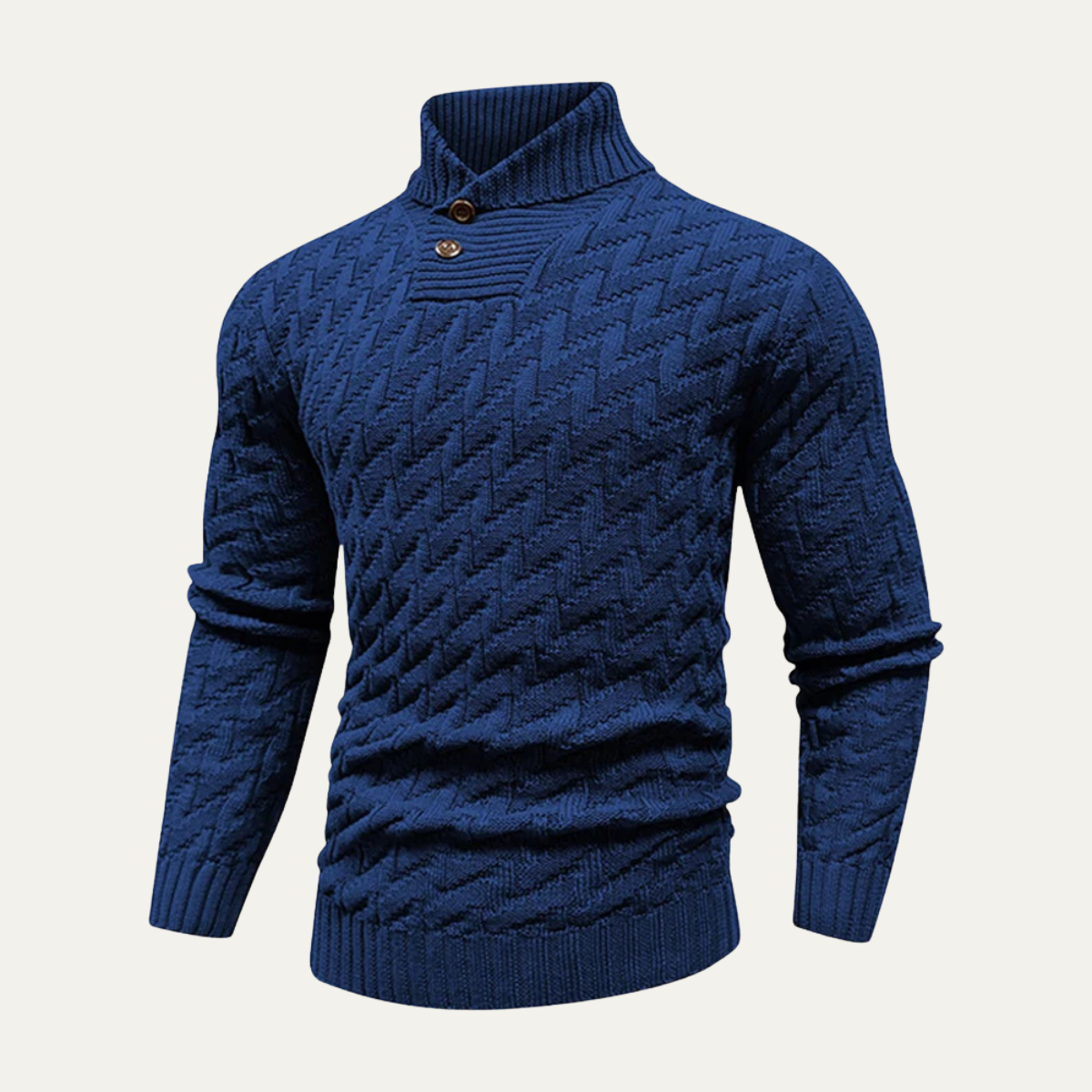 Warm Men's Crew Neck Wool Knit Sweater - Nocini