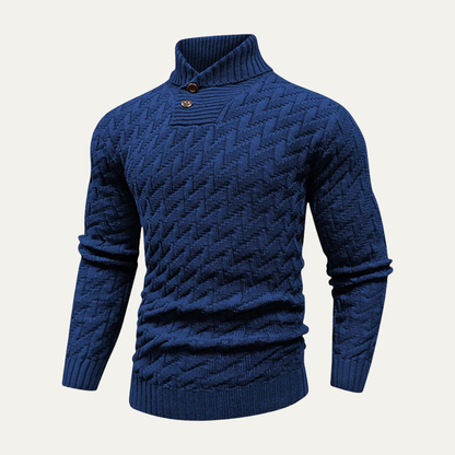 Warm Men's Crew Neck Wool Knit Sweater - Nocini