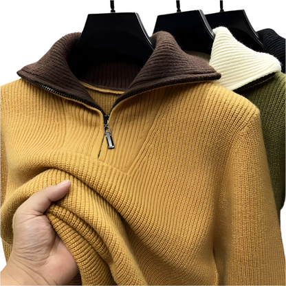 The Exeter Quarter Zip Jumper-The British Gentlemen