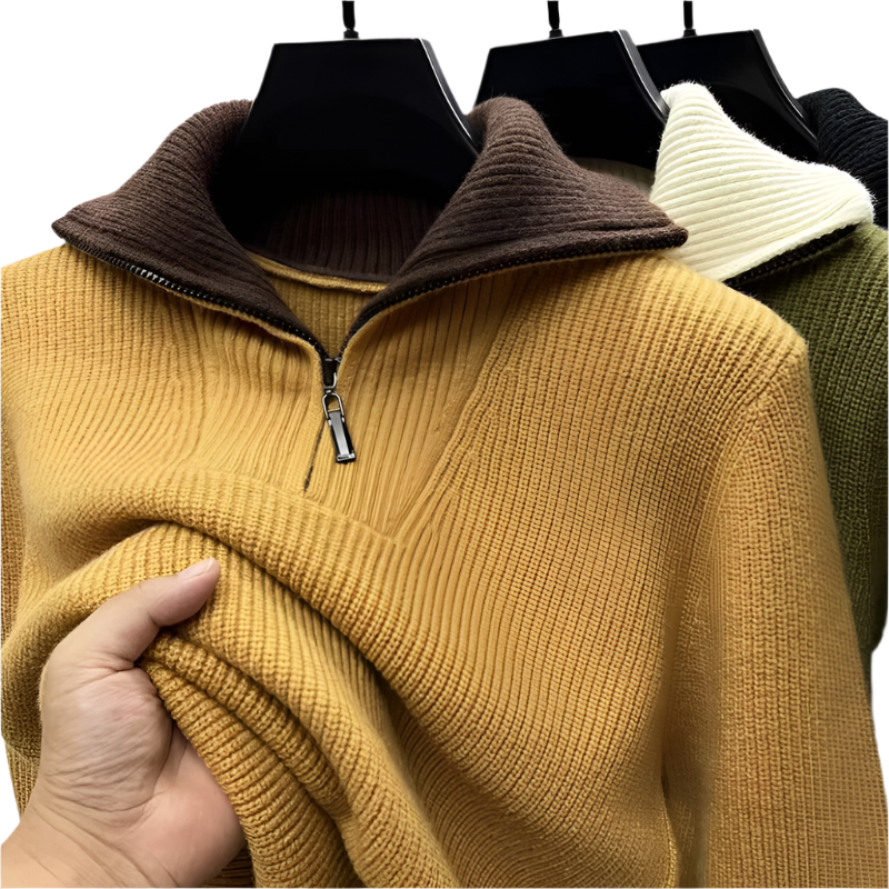 Warm Quarter Zip Men's Fleece Sweater
