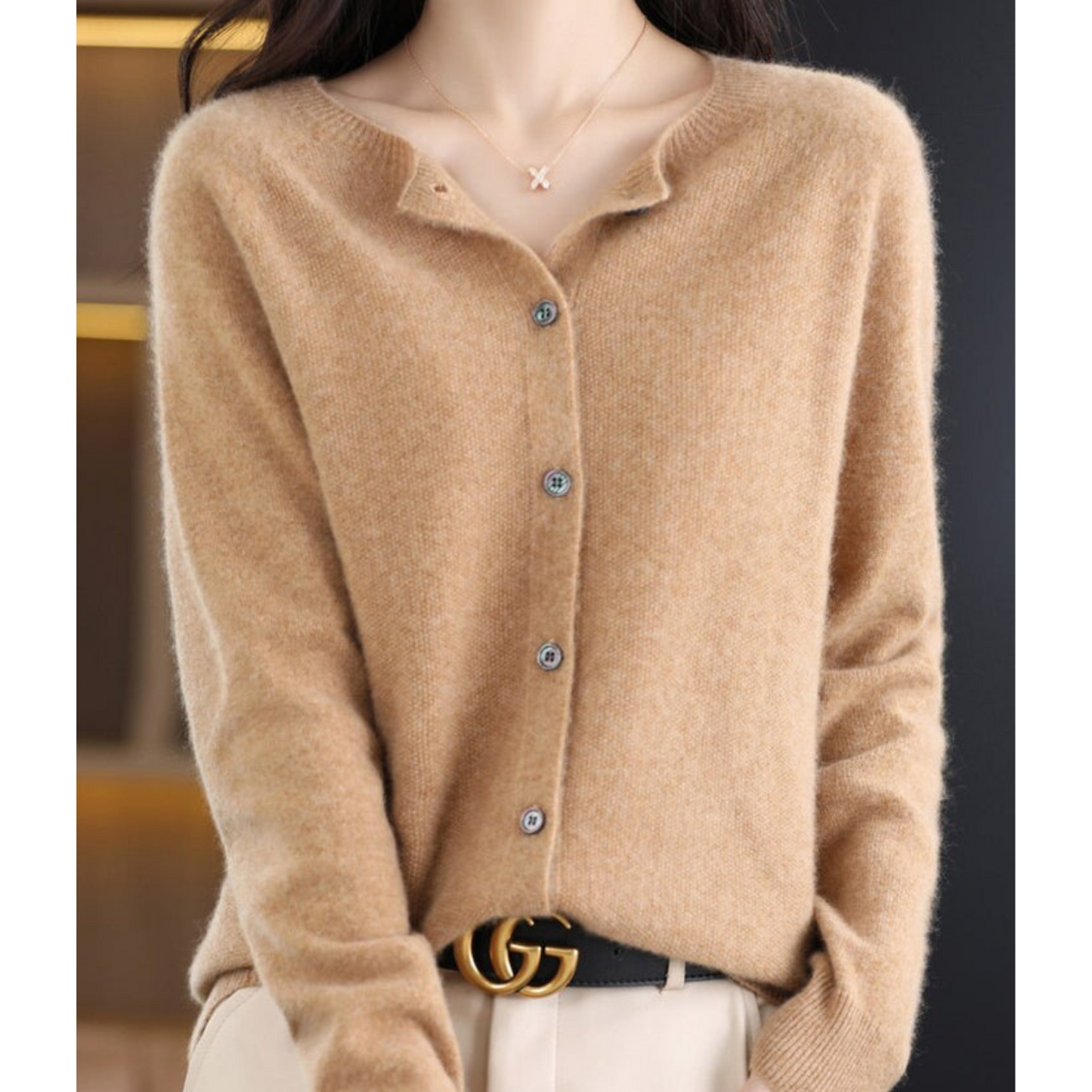 Classic Women's Open Front Knit Cardigan