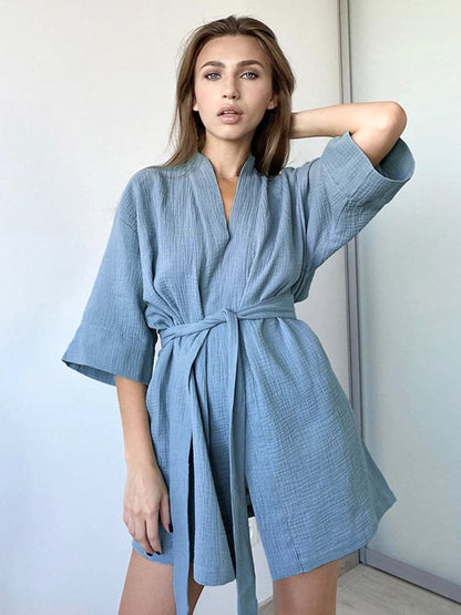 Elegant Long Sleeve Wrap Dress with Adjustable Belt