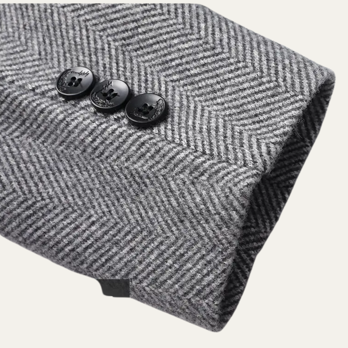 Heavy Mens Herringbone Coat with Pockets