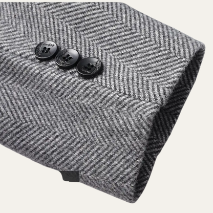 Heavy Mens Herringbone Coat with Pockets