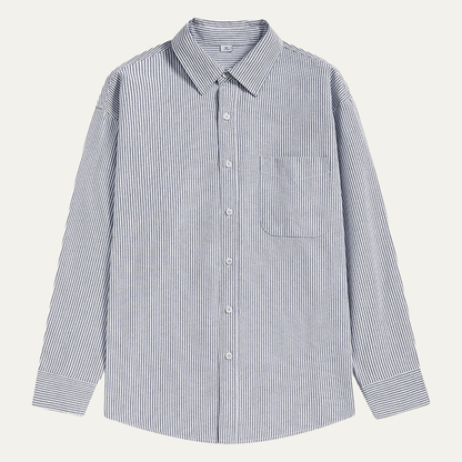 Casual Men's Striped Button Down Shirt with Pocket