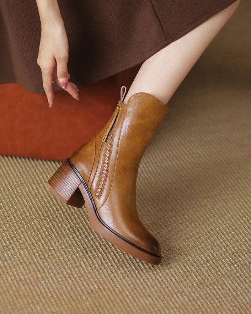 Stylish Low Heel Ankle Boots