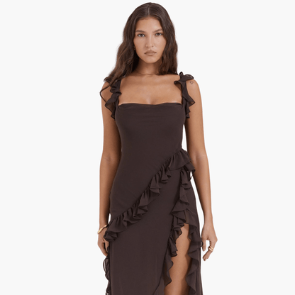 Flowy Womens Summer Maxi Dress with High Split