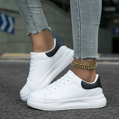 Classic Ladies White Leather Trainers