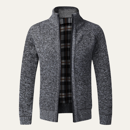 Warm Mens Cable Knit Zipper Sweater