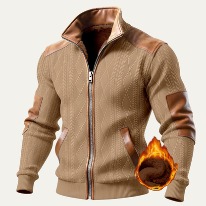 Cozy Mens Fleece Lined Zip Up Winter Sweater