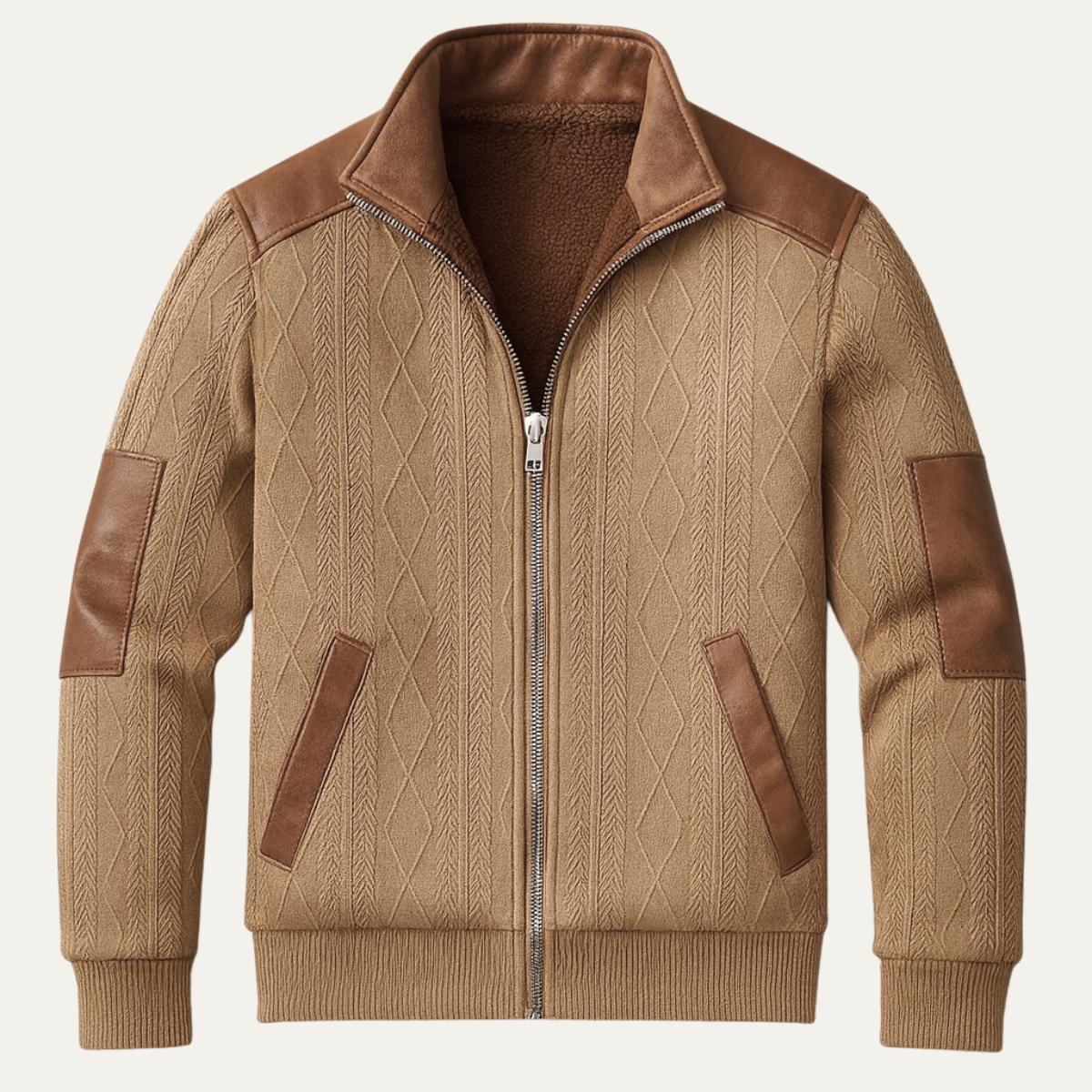 Cozy Mens Fleece Lined Zip Up Winter Sweater - Nocini