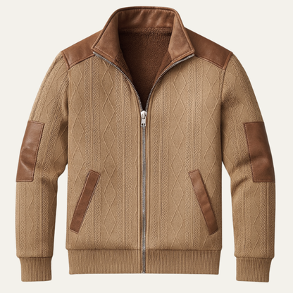 Cozy Mens Fleece Lined Zip Up Winter Sweater - Nocini