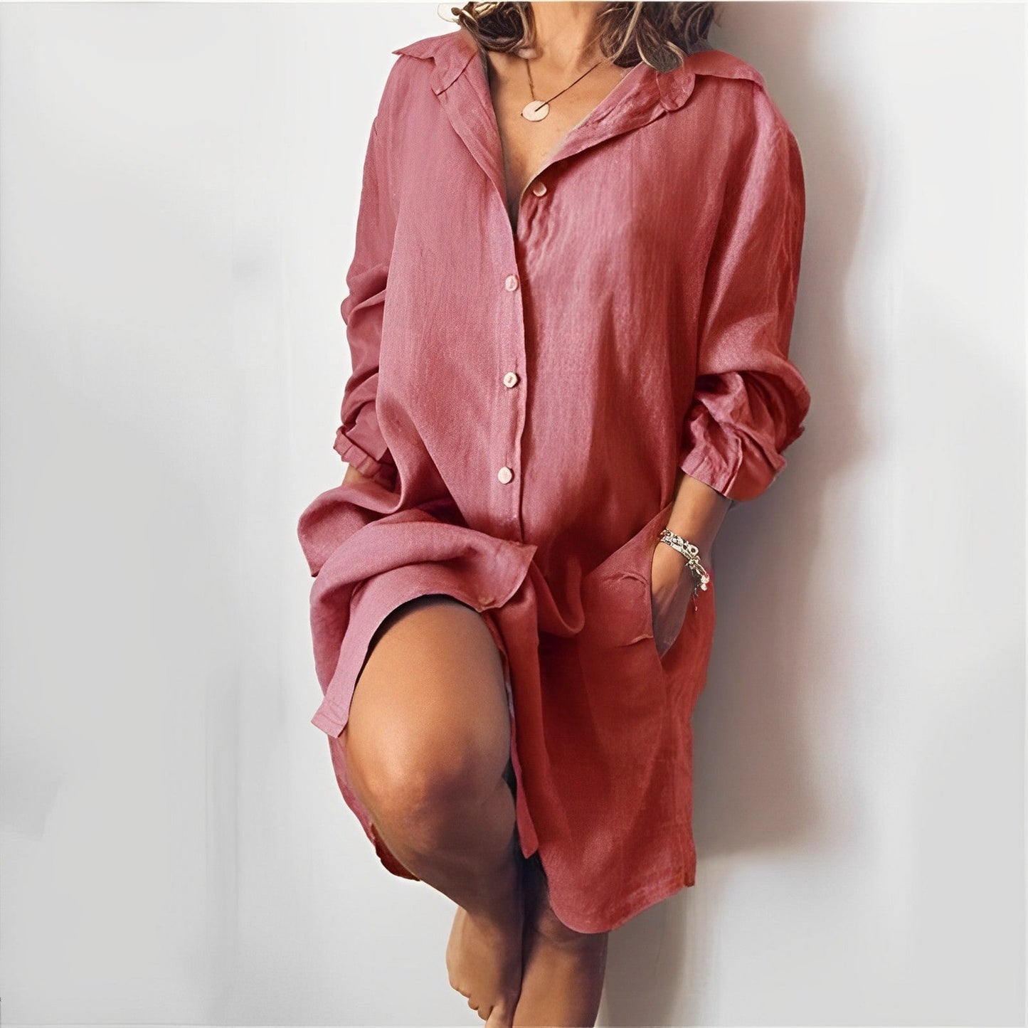 Comfortable Women's Loose Fit Long Sleeve Blouse