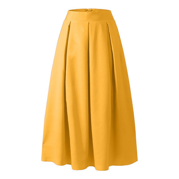 Long Flowy Maxi Skirt with Pockets High Waist Style