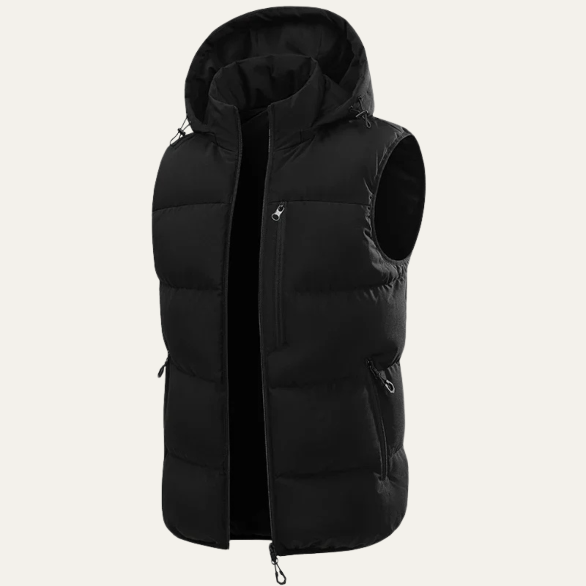 Thermal Men's Insulated Hooded Puffer Vest with Zip Pockets
