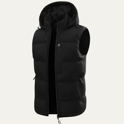 Thermal Men's Insulated Hooded Puffer Vest with Zip Pockets