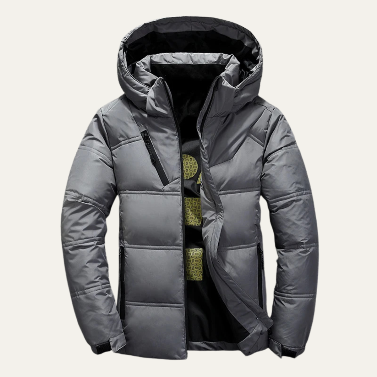 Warm Waterproof Men's Down Filled Hooded Jacket