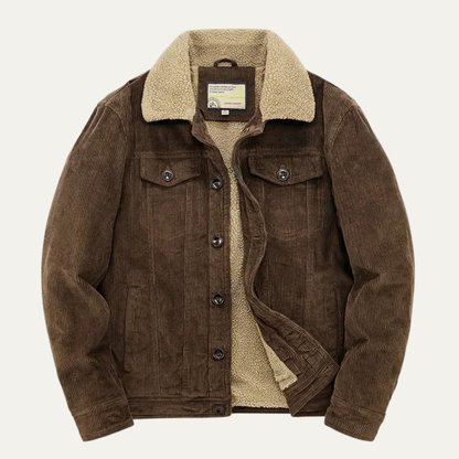 Warm Mens Corduroy Fleece Lined Winter Coat
