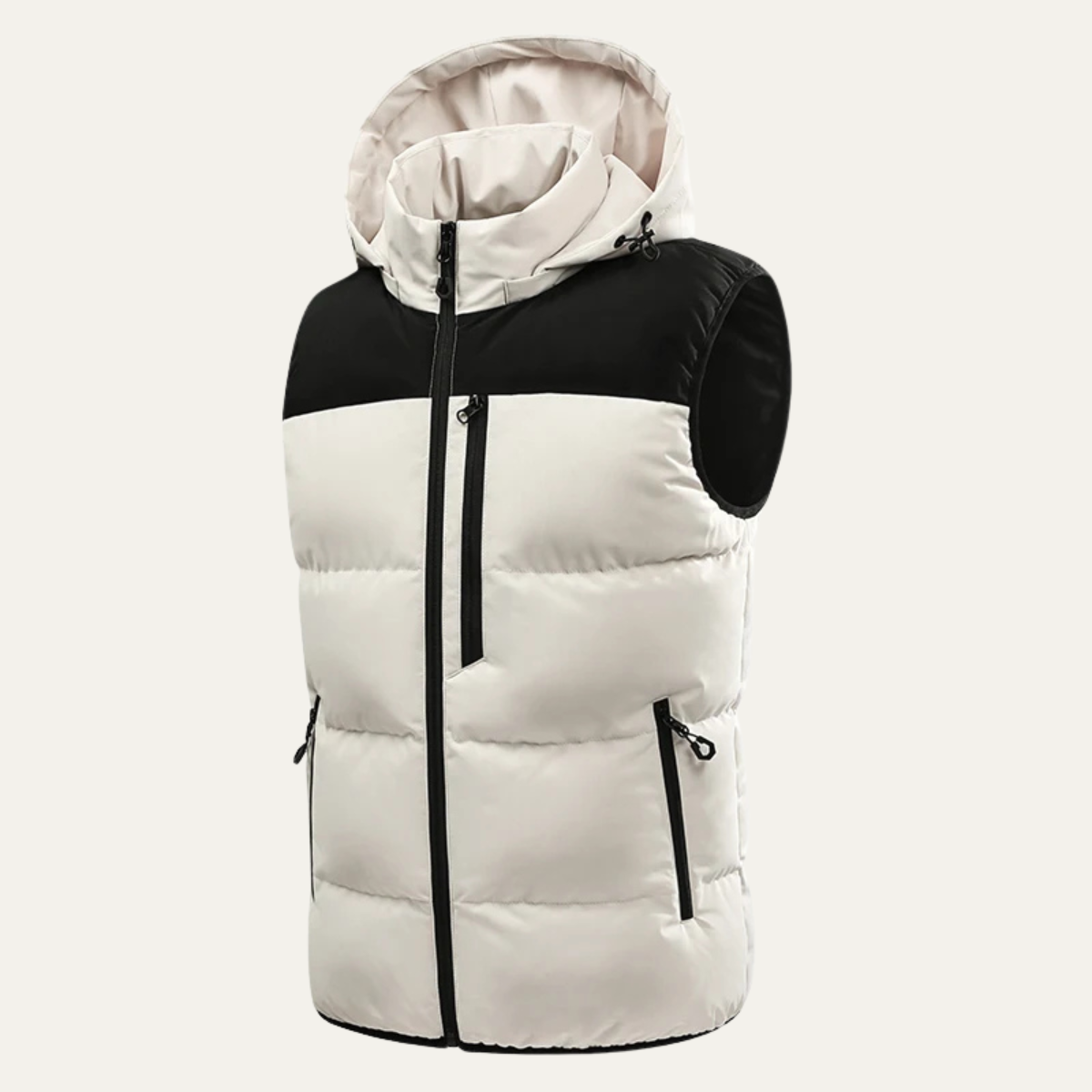 Thermal Men's Insulated Hooded Puffer Vest with Zip Pockets
