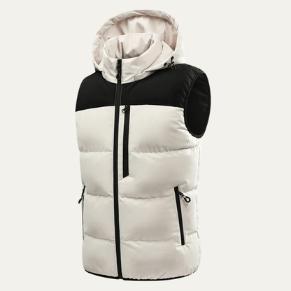 Thermal Men's Insulated Hooded Puffer Vest with Zip Pockets