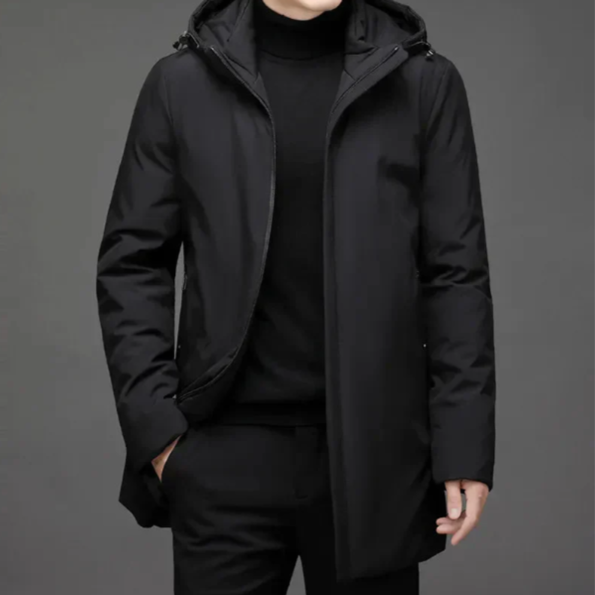 Waterproof Men's Slim Fit Insulated Hooded Coat