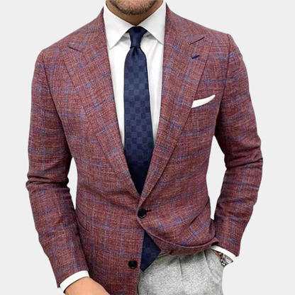Slim Fit Plaid Blazer for Men