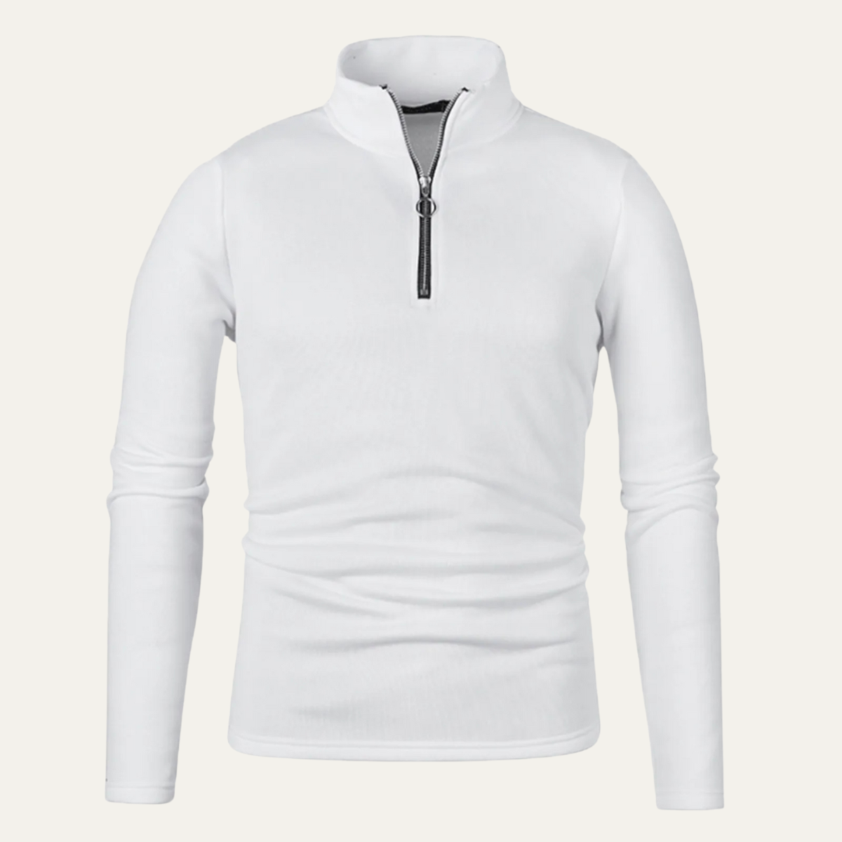 Warm Solid Color Zipper Neck Thick Winter Sweater - Nocini