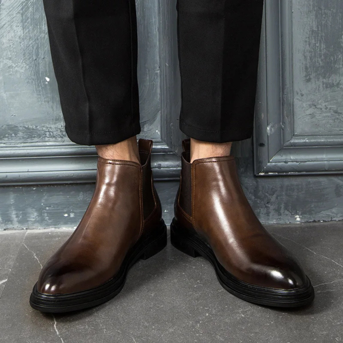Comfortable Men's Leather Chelsea Ankle Boots