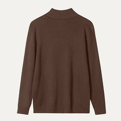 Luxury Men's Soft Mock Neck Wool Sweater