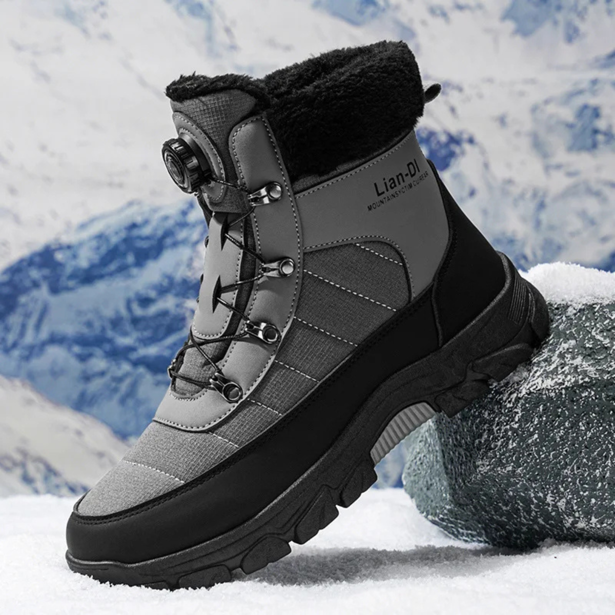 Warm Insulated Men's Snow Boots with Fur Lining