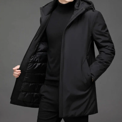 Men's Insulated Classic Hooded Winter Parka Coat