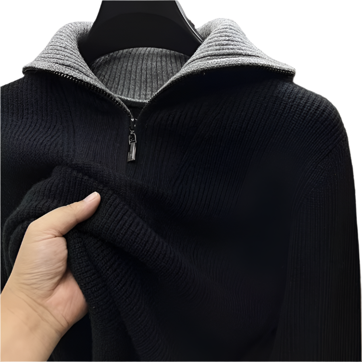 Warm Quarter Zip Men's Fleece Sweater