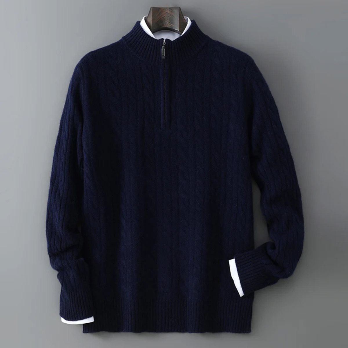 Cozy Men's Thermal Half Zip Knit Winter Sweater