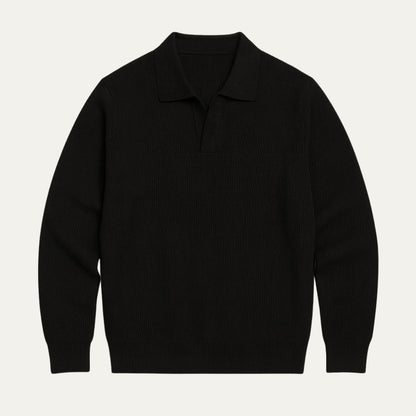 Classic Mens Crew Neck Knitted Polo Sweater