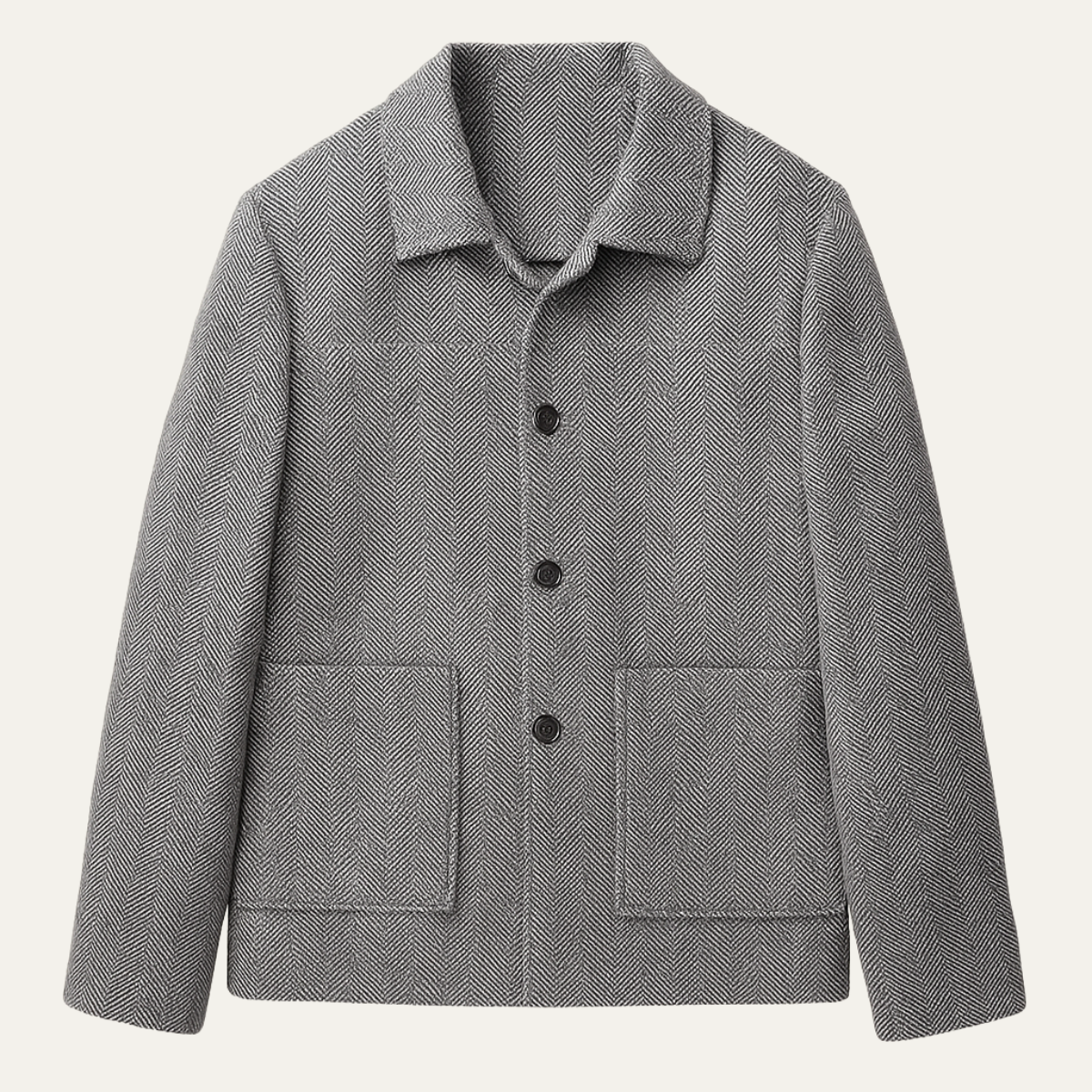 Heavy Mens Herringbone Coat with Pockets - Nocini