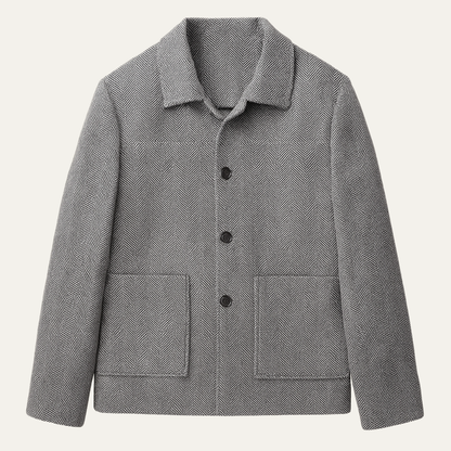 Heavy Mens Herringbone Coat with Pockets - Nocini