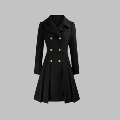Elegant Double Breasted Long Coat