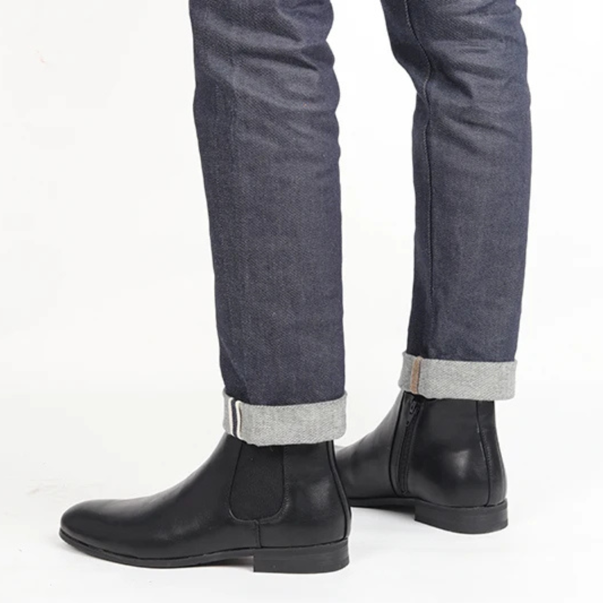 Classic Men's Leather Chelsea Ankle Boots with Stretch Sides