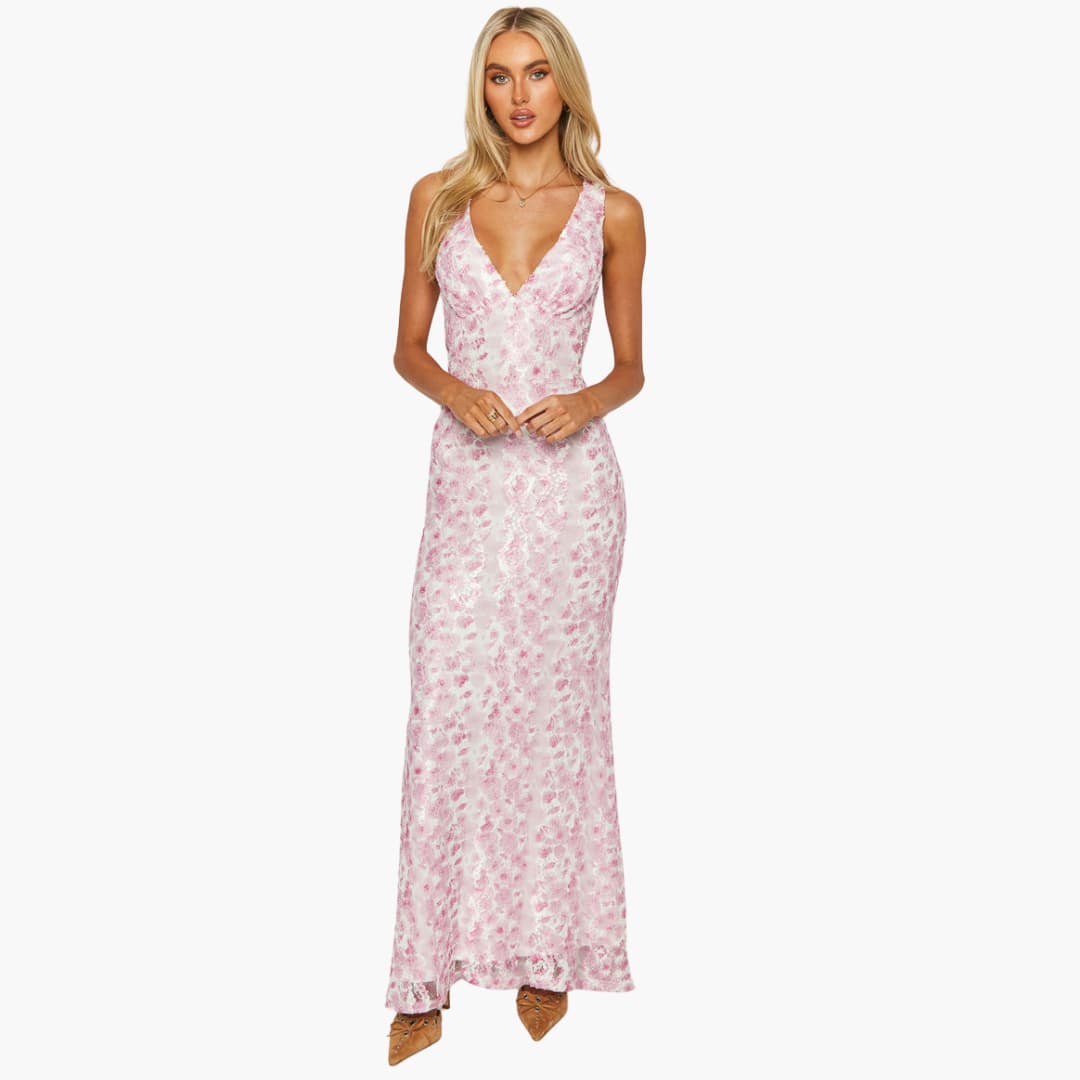 Chic V-Neck Maxi Dress for Women