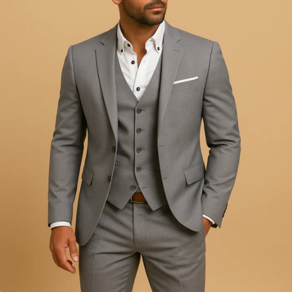 Classic Mens 3 Piece Slim Suit - Jacket, Vest & Pants