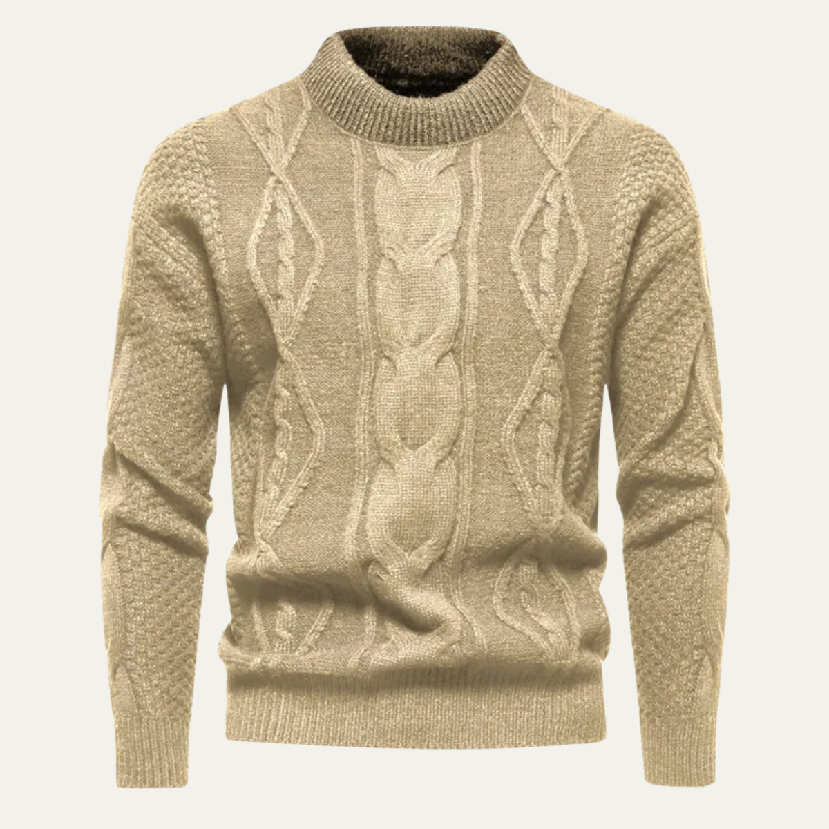 Cozy Men's Crew Neck Winter Knit Sweater