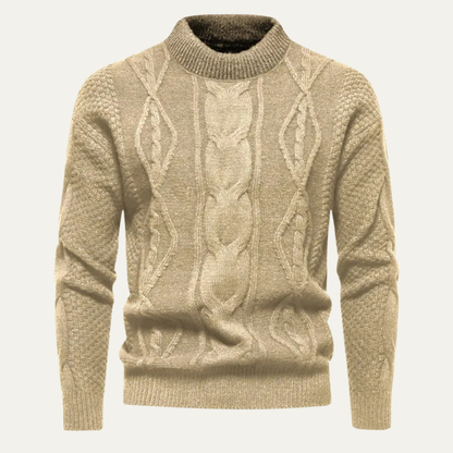 Cozy Men's Crew Neck Winter Knit Sweater