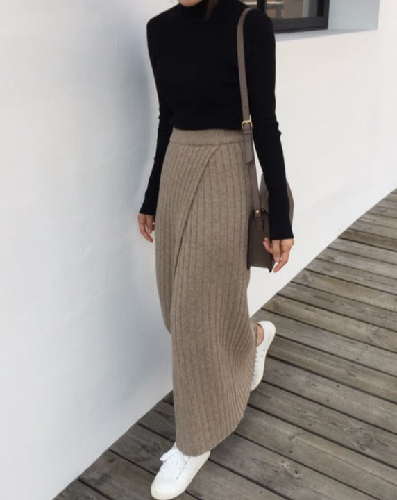 Soft High Waisted Maxi Skirt for Women - Nocini