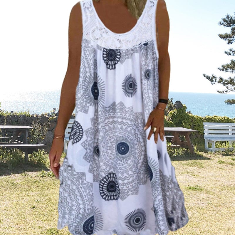 Sleeveless Floral Sundress - Olytrend