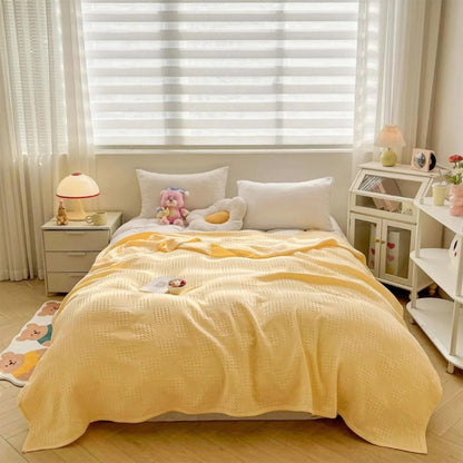 Cozy Plush Waffle Throw Blanket