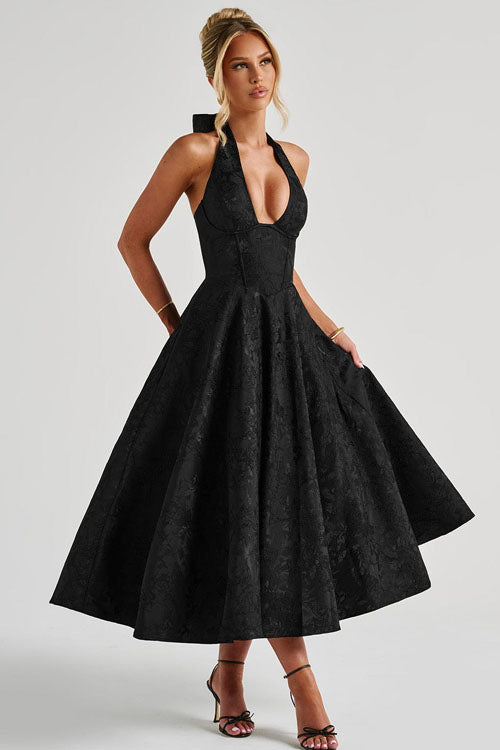 Elegant V-Neck Sleeveless Maxi Evening Dress