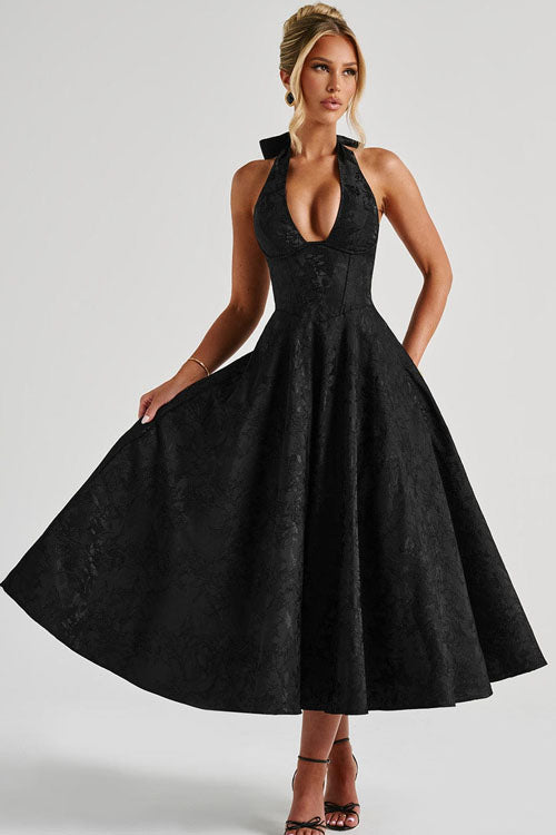Elegant V-Neck Sleeveless Maxi Evening Dress