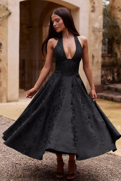 Elegant V-Neck Sleeveless Maxi Evening Dress